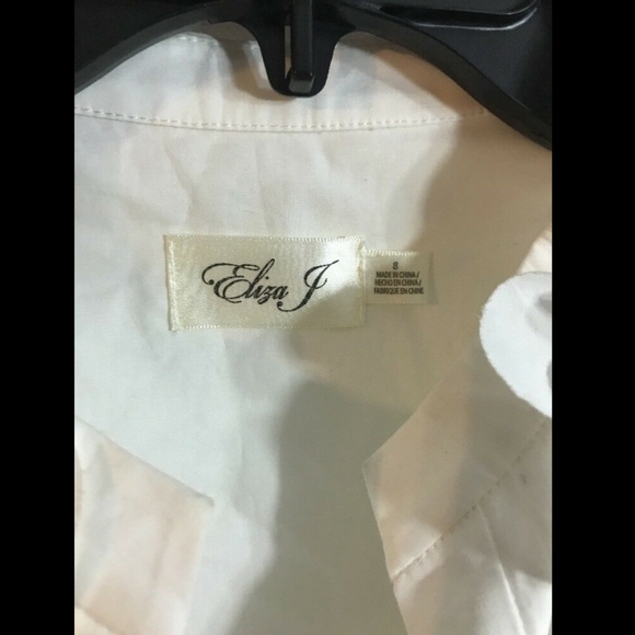 NEW Eliza J V-Neck Ruffled Colorblock Dress Black/White‎ [SZ 8 ] - Picture 6 of 8